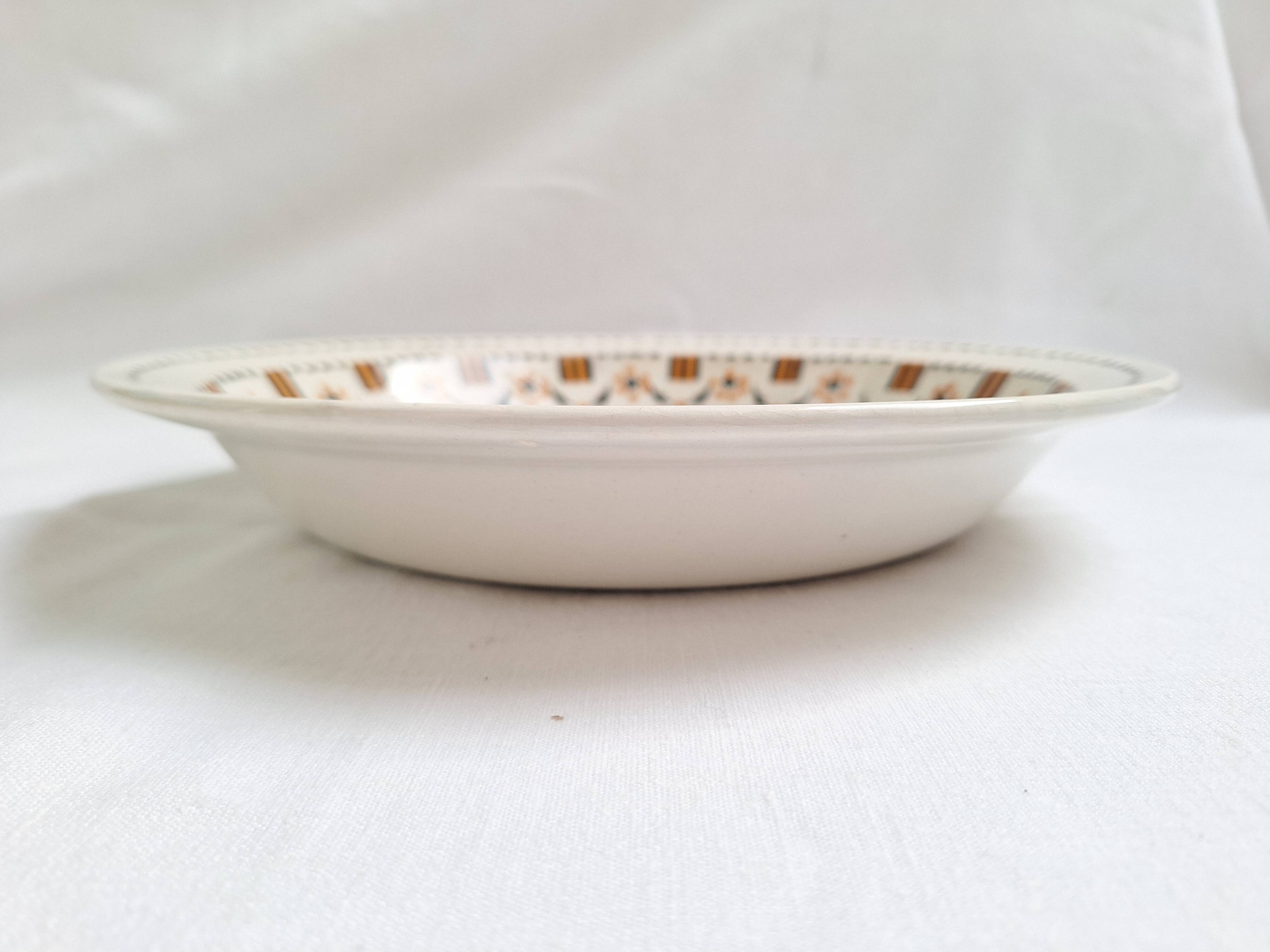 Plat creux Gien orange et noir modèle 456