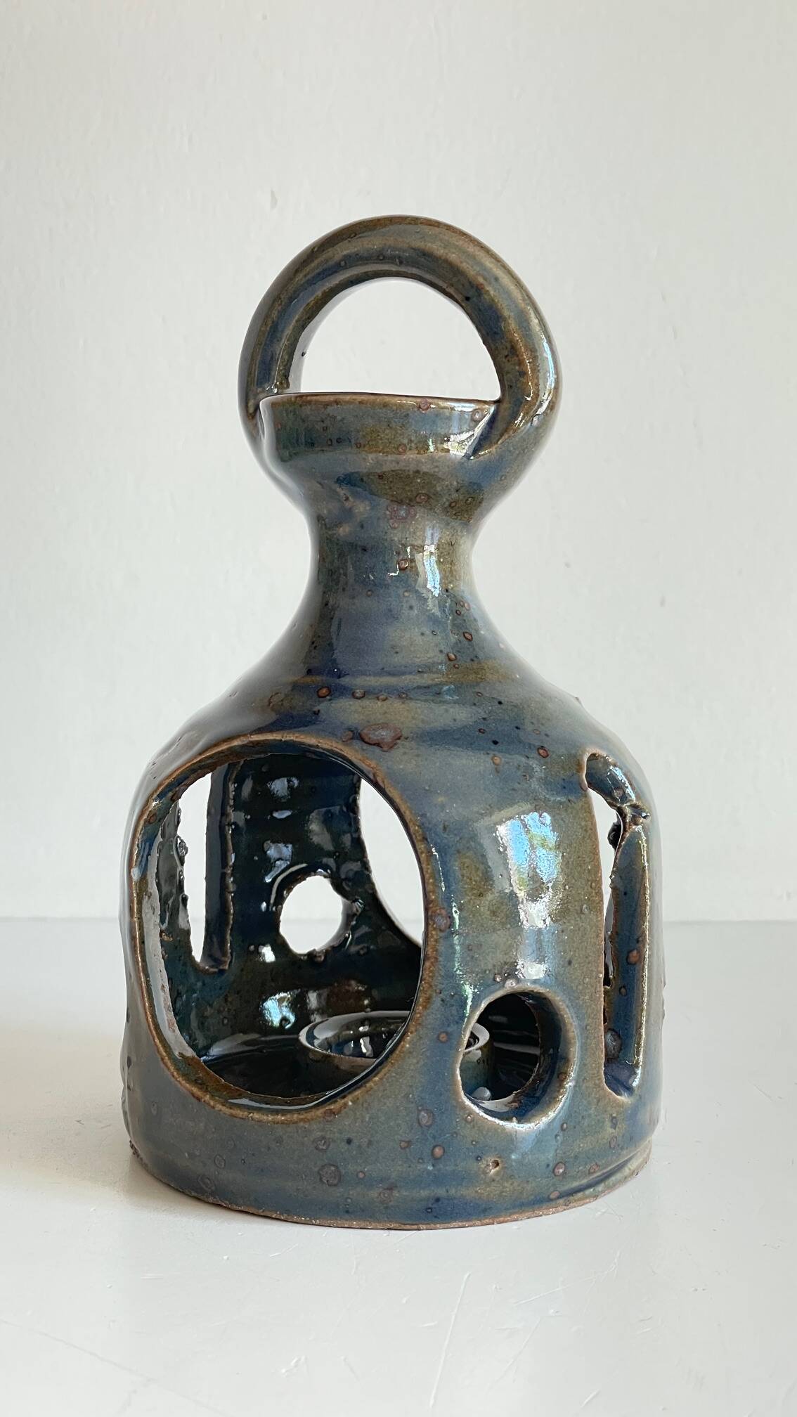 Vintage Handcrafted Stoneware Candle Holder