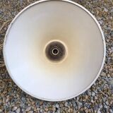 Industrial pendant light in emerald green enamelled sheet metal