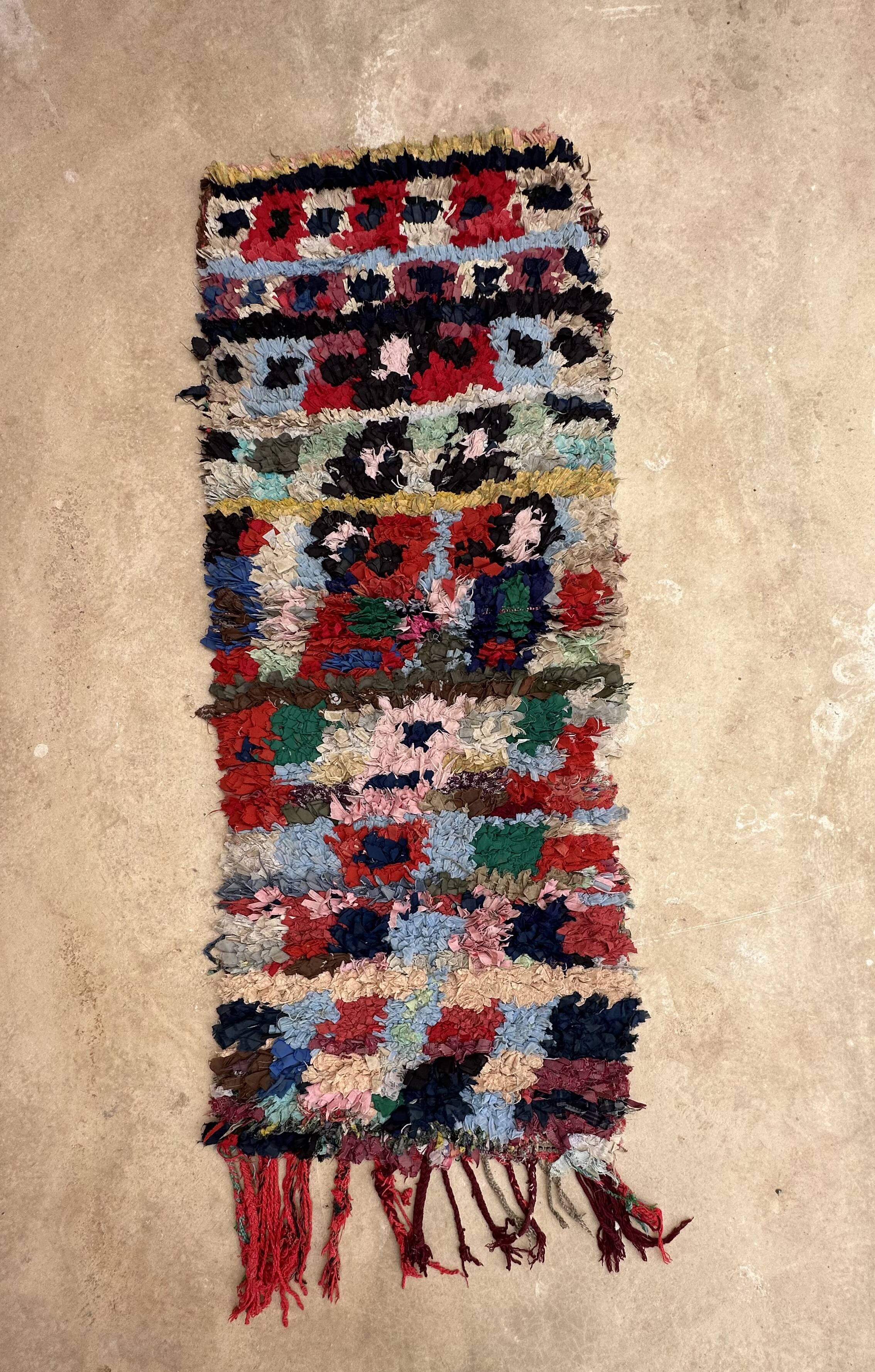 Boucherouite Berber rug - 69 x 176 cm