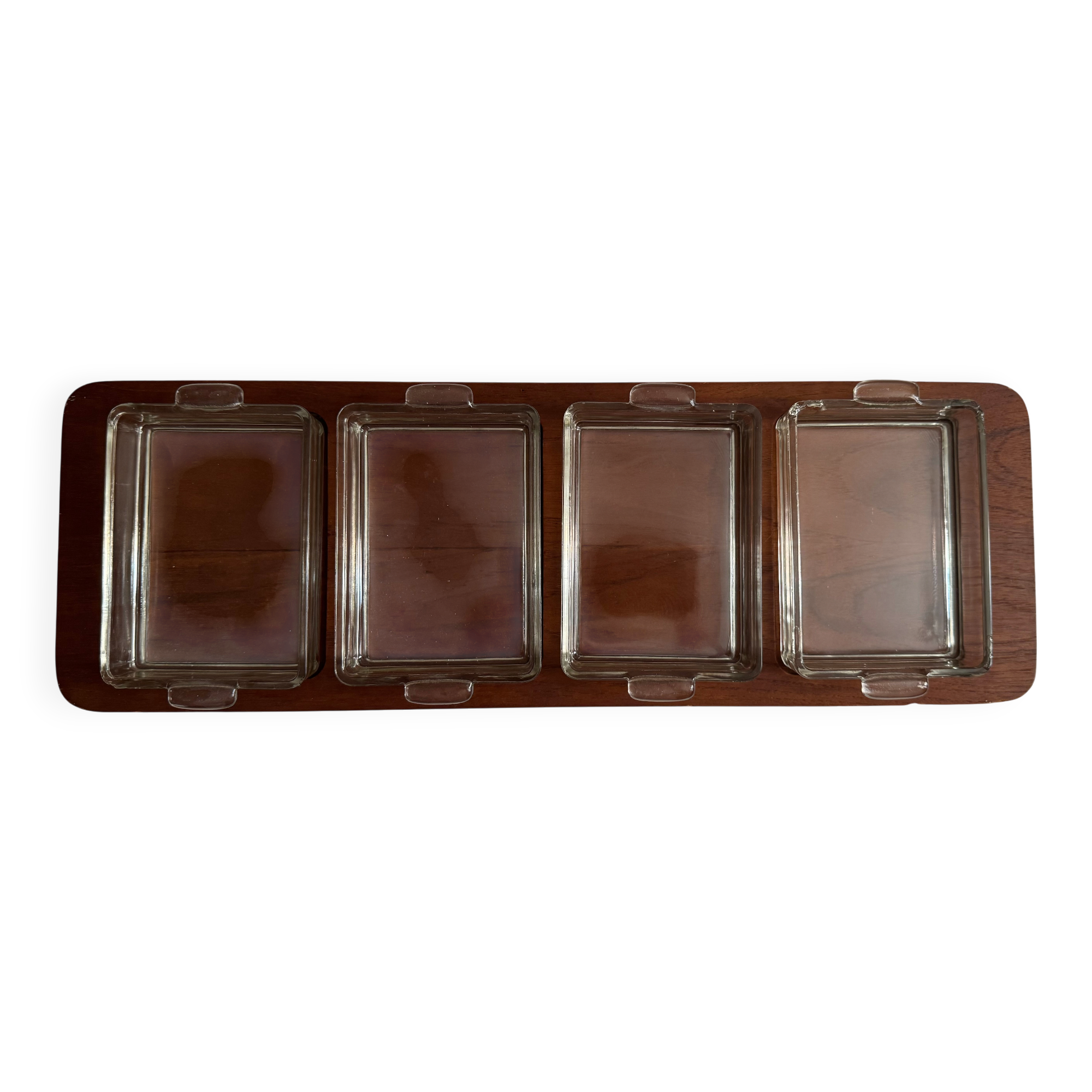 Scandinavian design teak aperitif platter 1960 Dismeg