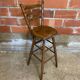 Antique vintage turned wood high bar stool