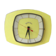 Pendule, Bayard wall clock in yellow formica from the 60s