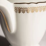 Pot à lait en porcelaine blanc et doré, Evor France