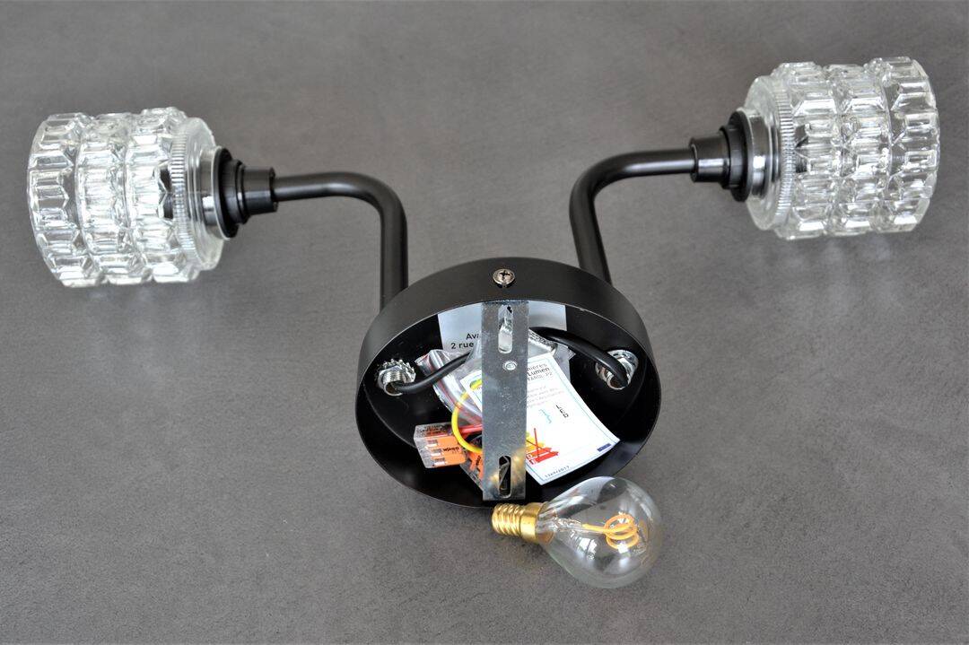 Double cut glass wall light