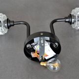 Double cut glass wall light