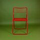 Red metal chair Ted Net Ikea vintage by Niels Gammelgaard