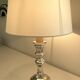 Silver metal candlestick lamp foot