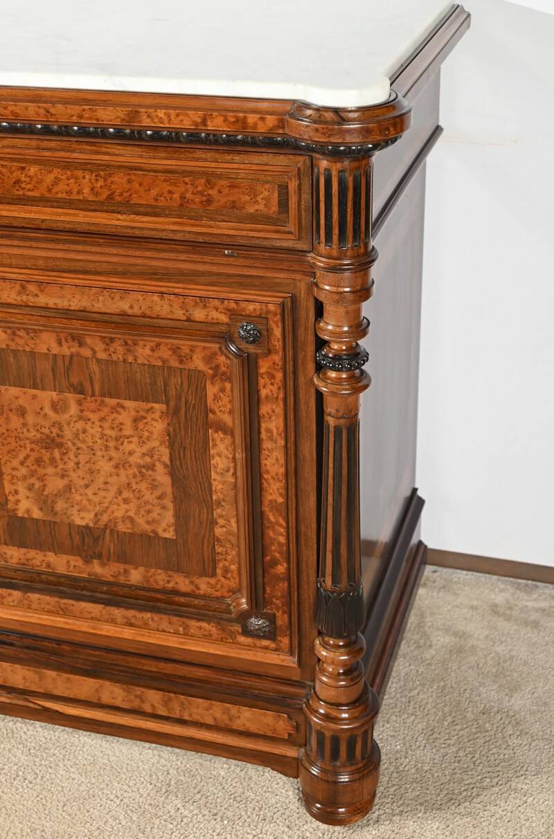 Commode Buffet in Amboyna Burl and Rosewood, Louis XVI style – 2nd Part 19th