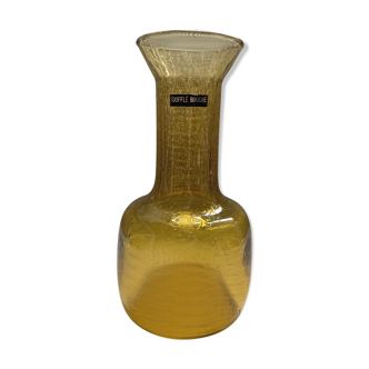 Amber bubble blown glass decanter