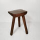 Tabouret tripode en olivier massif