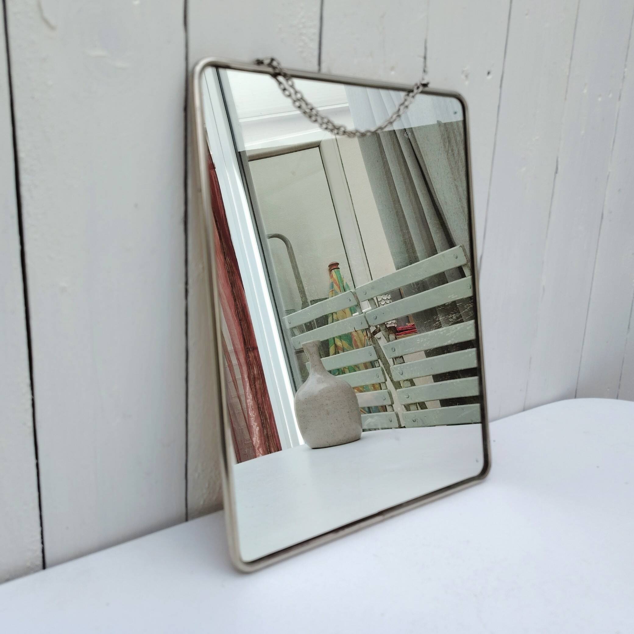 Vintage 50s simple barber mirror decoration
