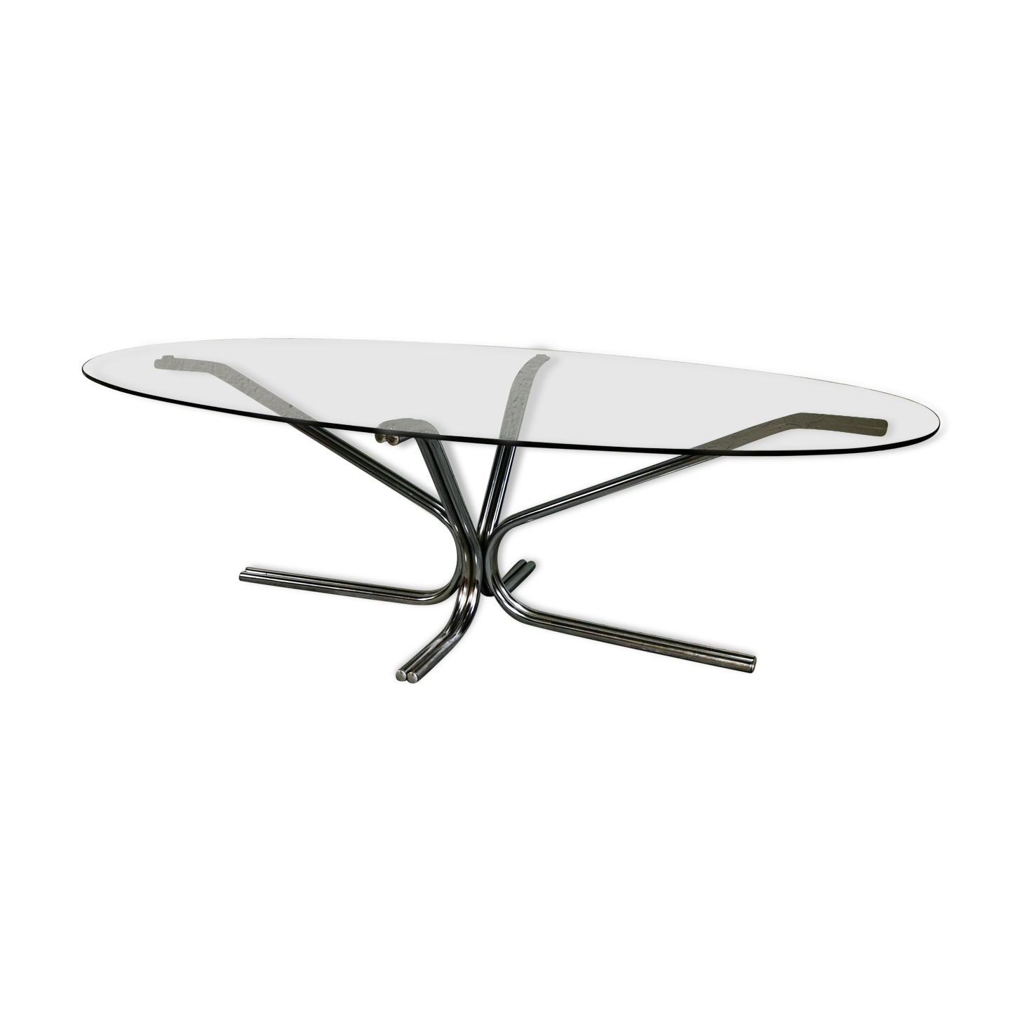 Oval coffee table smoked glass