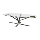 Oval coffee table smoked glass