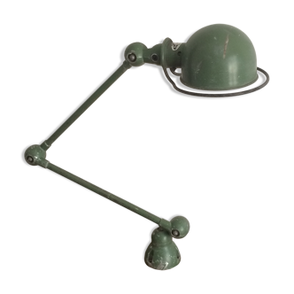 Articulated workshop lamp JIELDE. two arms. 1950. Green.