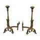 Pair of channels in 20th century chiseled bronze