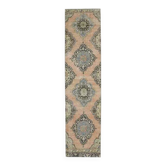 Vintage Turkish Oushak Handmade Wool Cotton Orange Runner 81x345