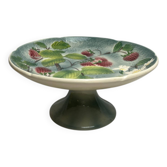 Art déco, coupe à fruits sur pied faïence Saint Clément vers 1930