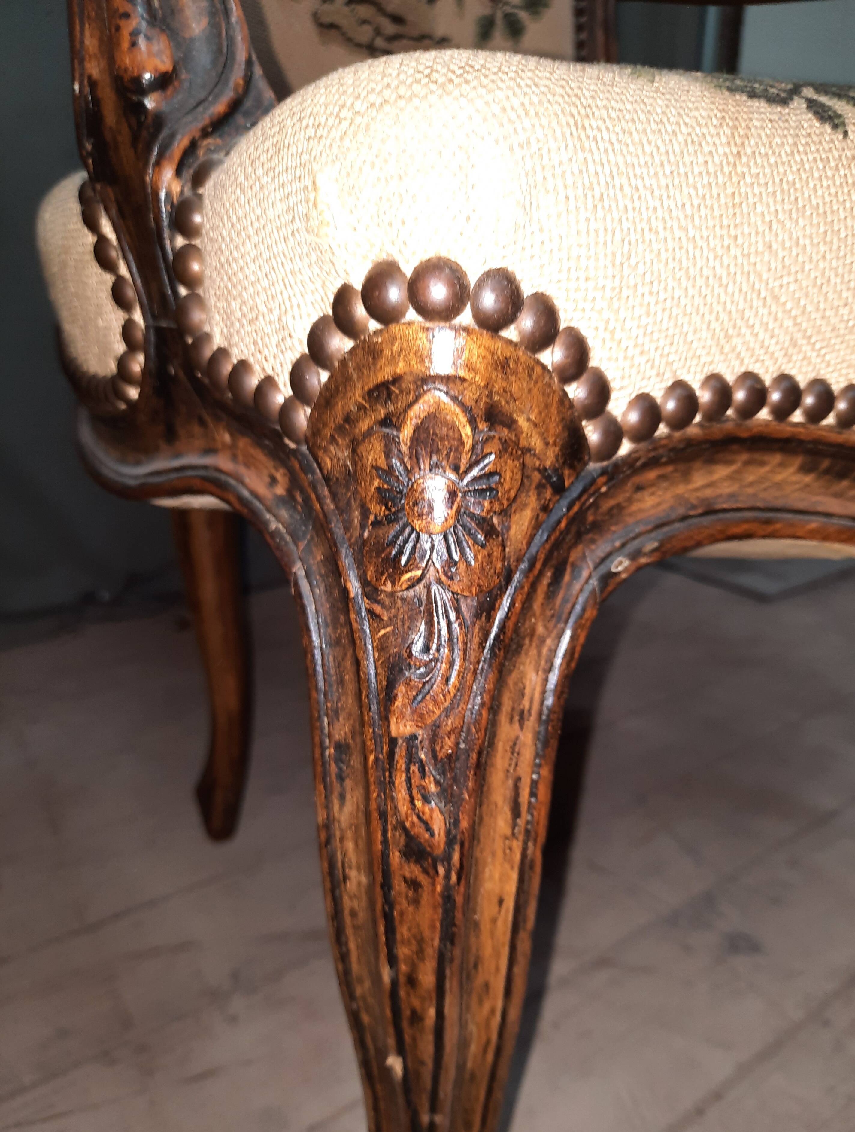 Pair of Louis XV style canriolet