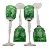 Set of 4 crystal glasses.