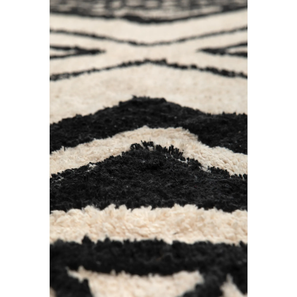Berber carpet 200 x 290 cm white black pattern