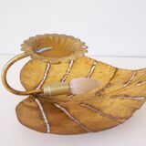 Leaf wall lamp in gold metal 1970