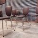 Set of 6 chairs in chrome and vinyl brand "le gal" 70