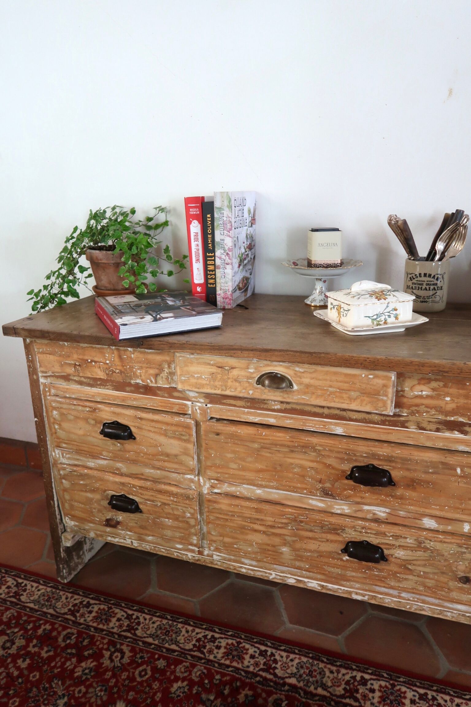 Meuble de métier comptoir en bois