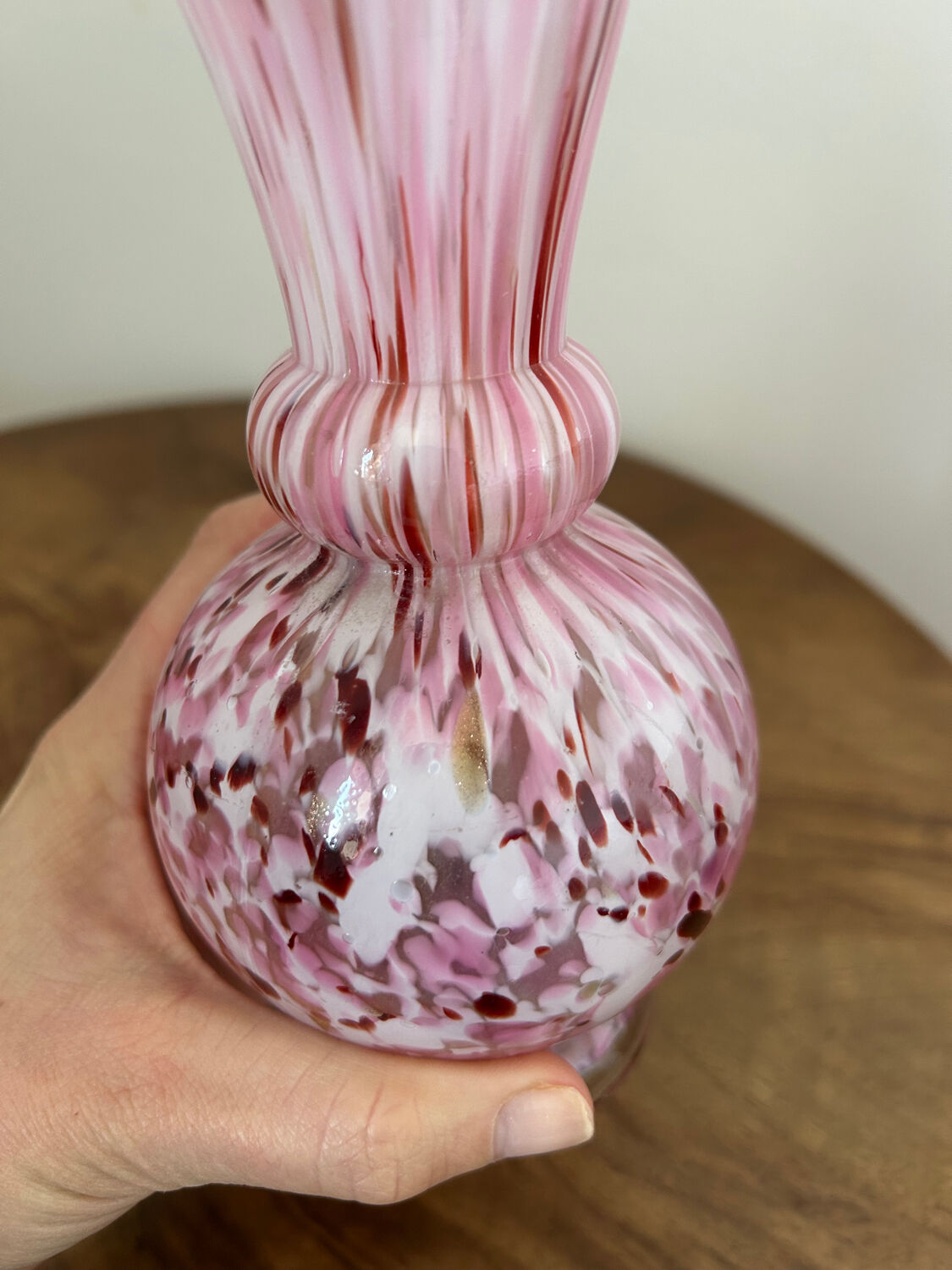 Speckled pink vase Legras