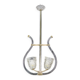 Amazing 2 Light Clear Rostrato Murano Glass Chandelier by Barovier & Toso,