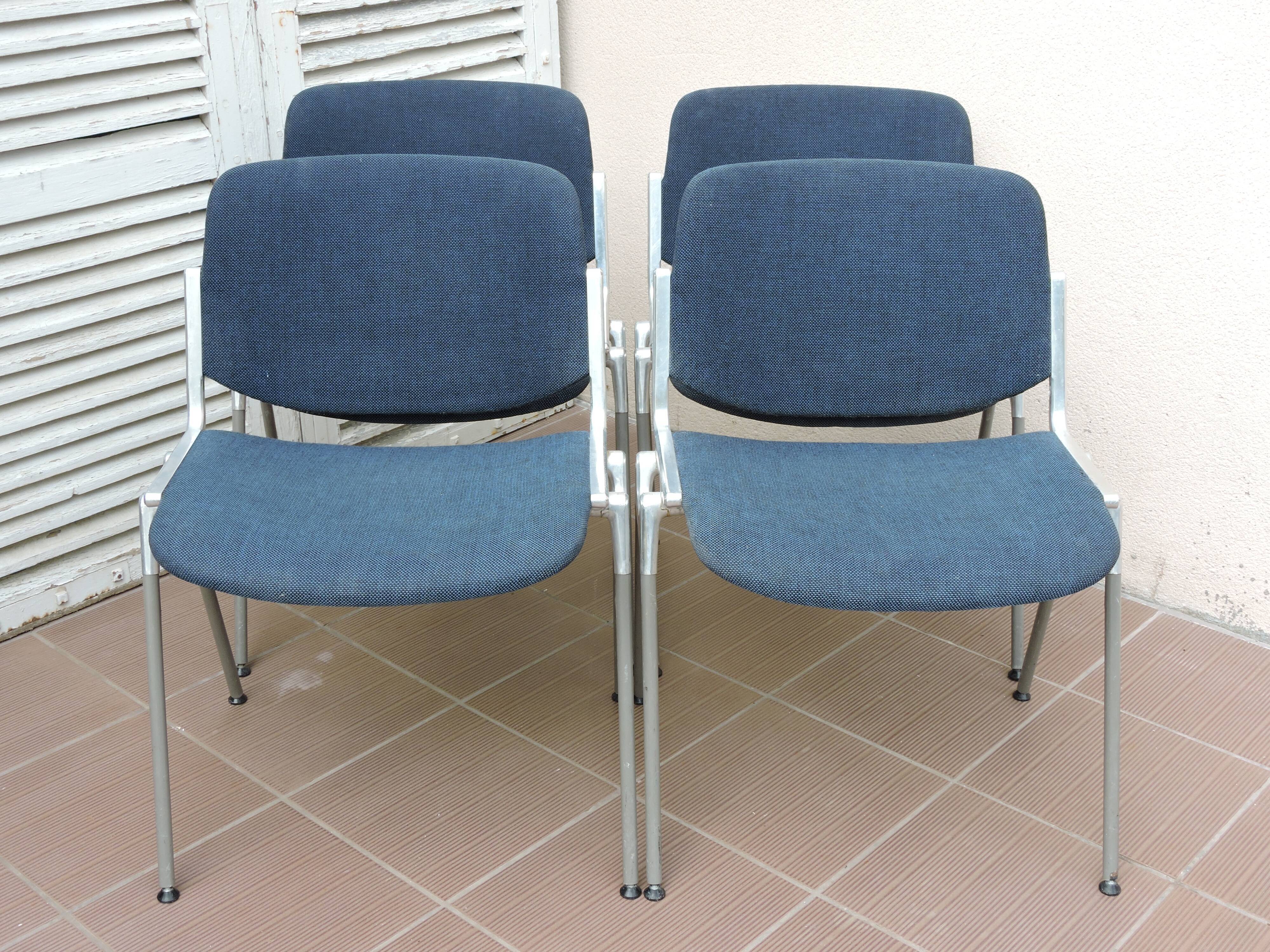 Series of 4 chairs DSC 106 Castelli by Piretti 1972