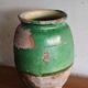 Green glazed terracotta confit pot