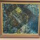 Grande huile sur toile suédoise originale – « Composition » par Valter Gibson