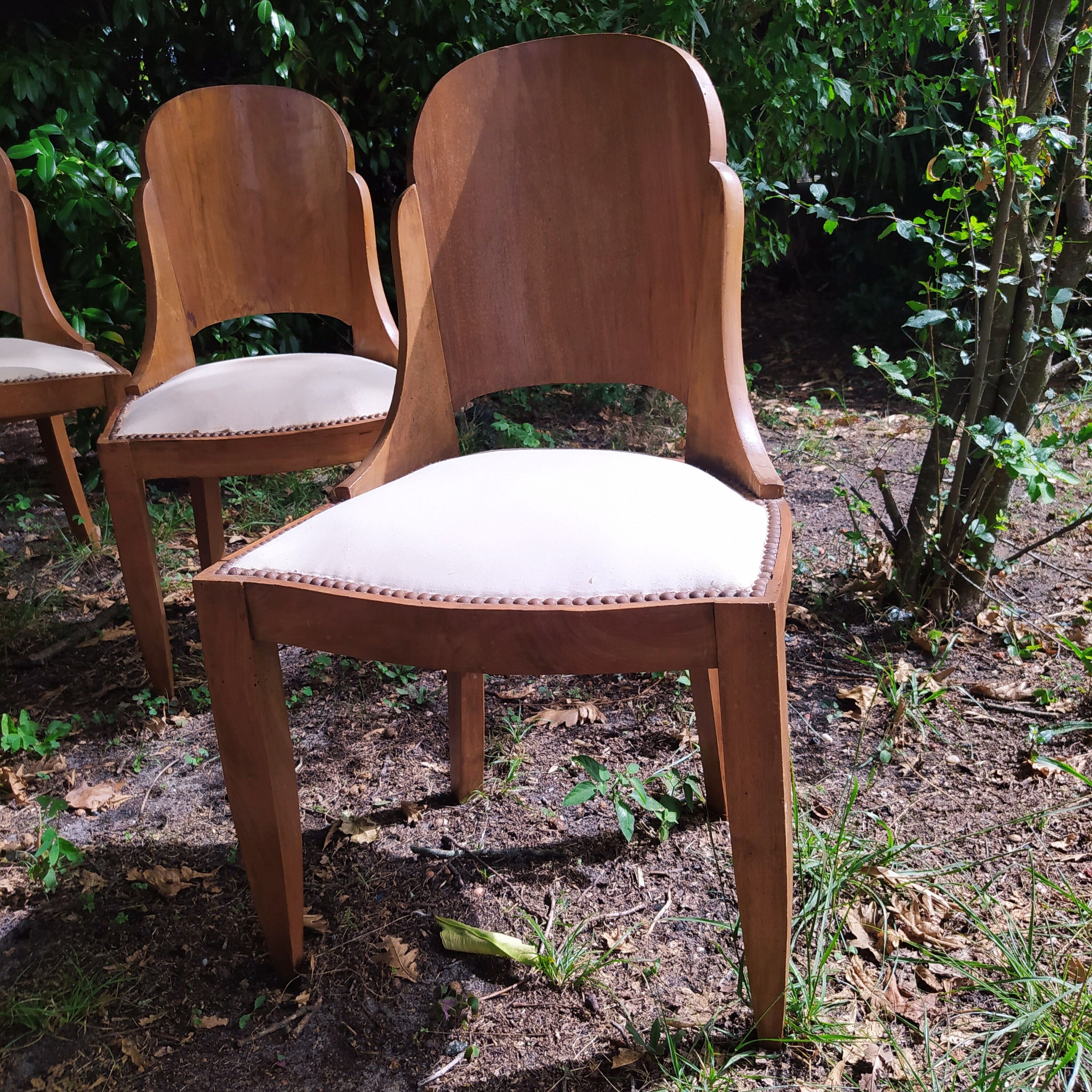 set of 6 Art Deco chairs from the 1940s