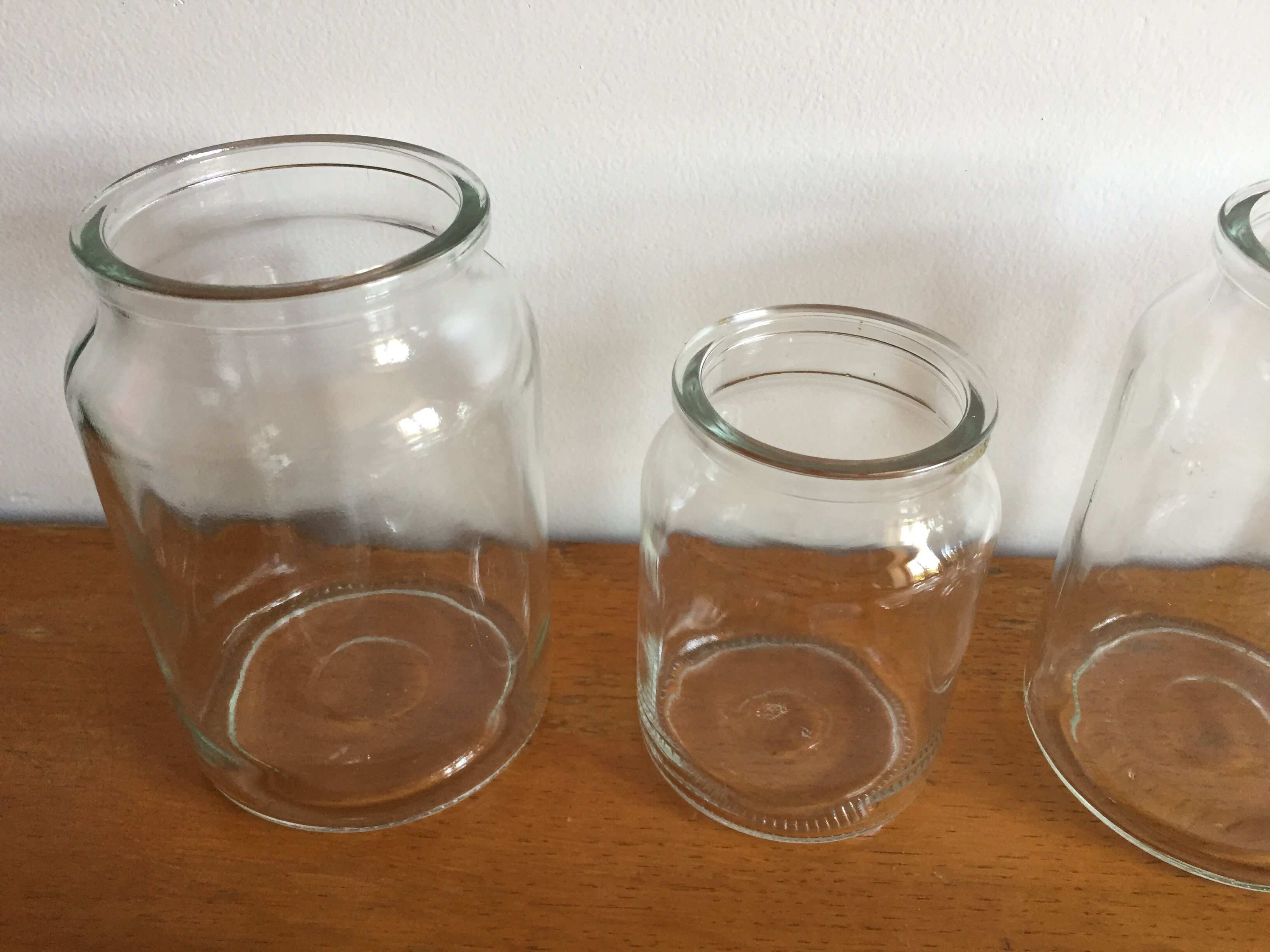 Lot of 4 vintage glass jars