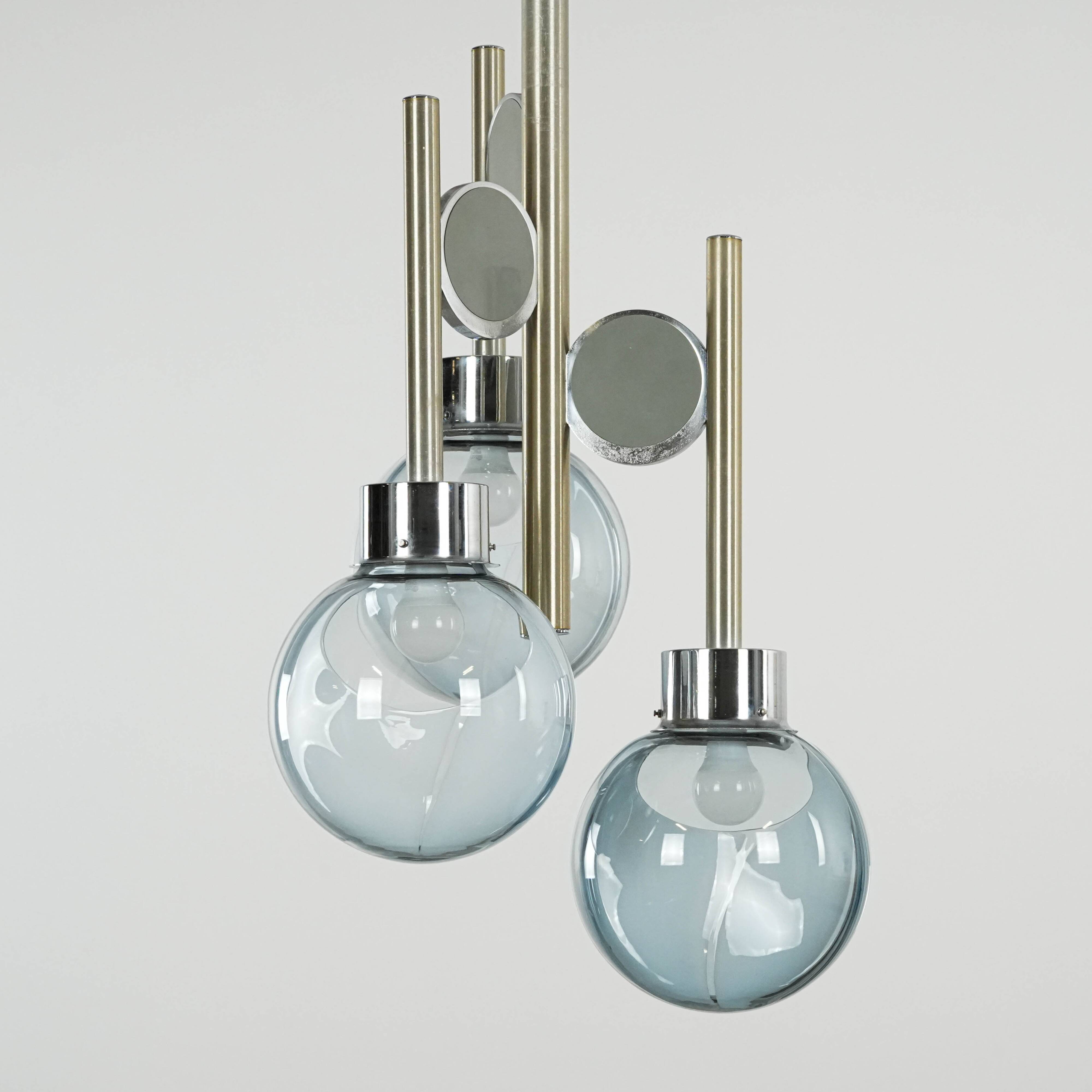 Space Age chandelier, Murano glass, 1970s, made in Italy