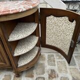Louis XV style sideboard in walnut and marble