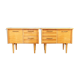 Pair of bedside 60s maple plate