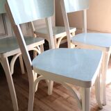 Set of 4 Baumann bistro chairs in wood and formica
