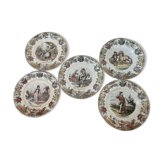 Sarreguemines earthenware plates: the Bretons