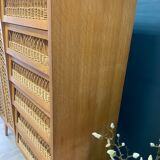 Vintage wood/wicker cabinet