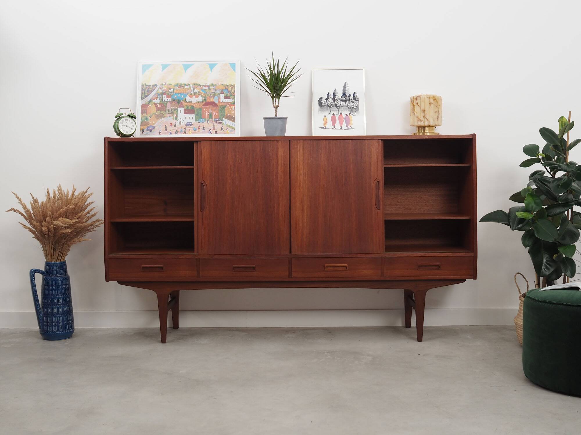Teak highboard, Danish design, 1960s, designer: Børge Seindal, manufacturer: Westergaard