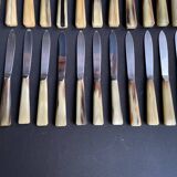 Box of 12 large and 12 small horn handle knives – Art Deco