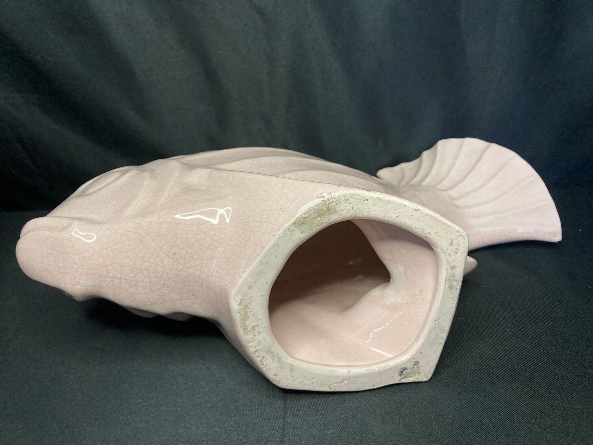 Le Jan, large ceramic fish cracked art deco circa 1930