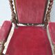 Large baroque armchair old wood and velvet