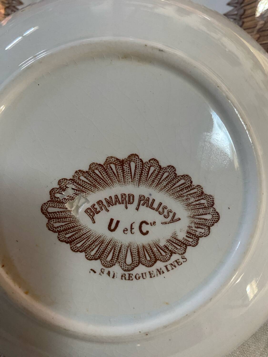 5 old porcelain bowls U et Cie Sarreguemines