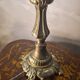 antique bronze floor lamp from the 19th century in superb condition with a beautiful iris glass shade