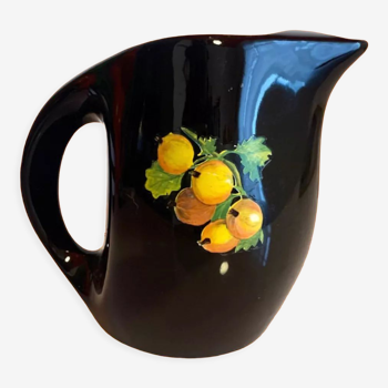 Vintage black ceramic pitcher
