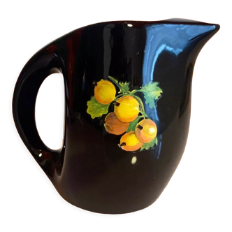 Vintage black ceramic pitcher