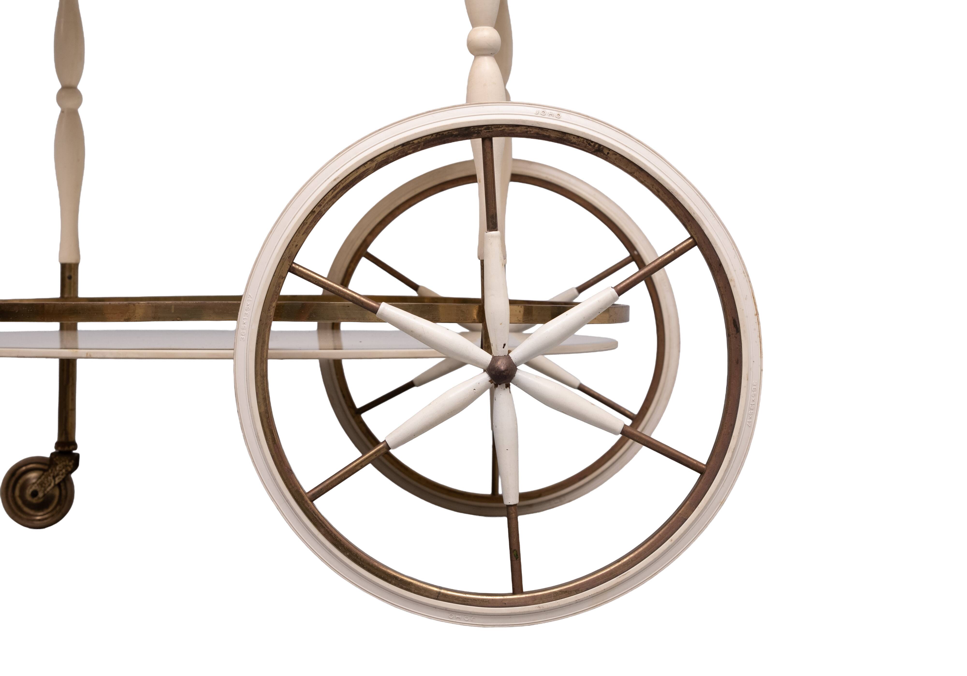 Oval shaped glass tops serving trolley Italy 1950s